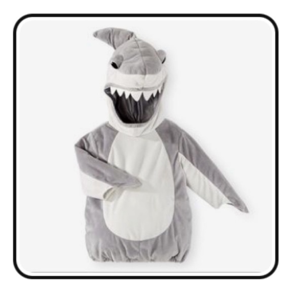 Koala Kids Toddler Shark ZipUp Costume Halloween Pretend Play Gray &White 12-18M - Picture 1 of 10